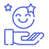 Comodidad y control total sobre tus envíos Ícono de rostro feliz sobre mano representando experiencia del usuario